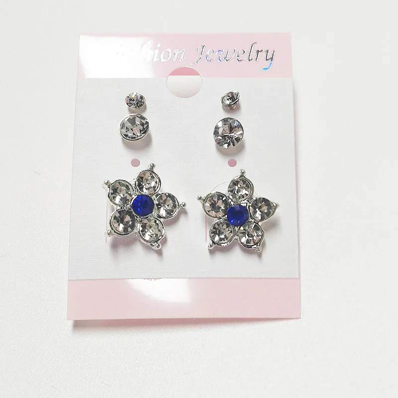 LELX 3 комплекта/шт Красивые Кристальные серьги-гвоздики для женщин LELX 3 комплекта/шт Красивые Кристальные серьги-гвоздики для женщин