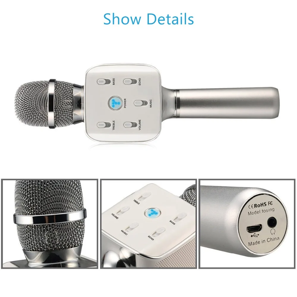 Tosing 02 Беспроводной караоке микрофон Bluetooth Динамик 2-в-1 ручной петь и Запись