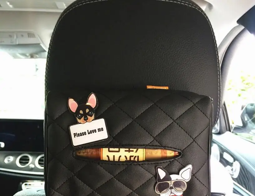 

Car Tissue Holder, 1PC Lovely PU Leather Car Tissue Box Boxes Serviette Papier Holder Seat Back Hanging/Sun Visor