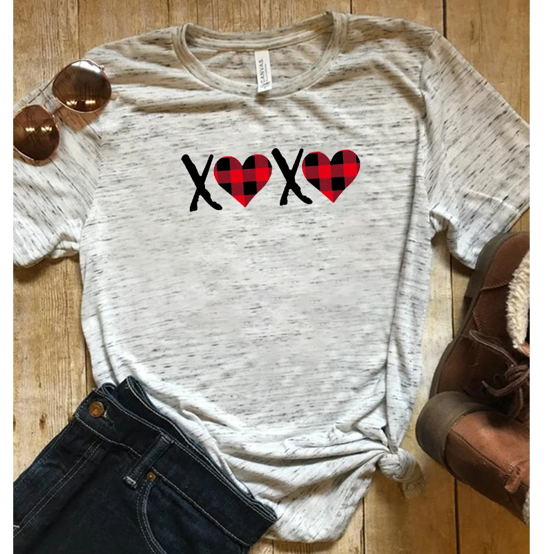 

Valentine day tee printed graphics women tshirt gothic plus size tops love graphic t shirts XOXO top vintage streetwear womens