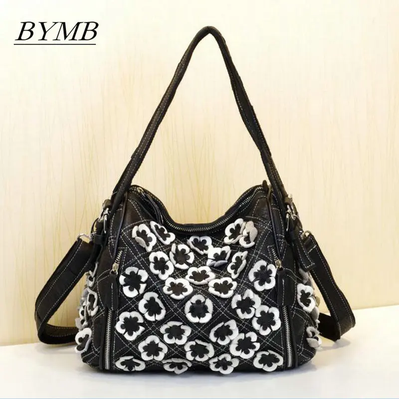 

High quality brand bags The flower 100% genuine leather handbag is slanted Totes Shoulder Bags Designer Wholes