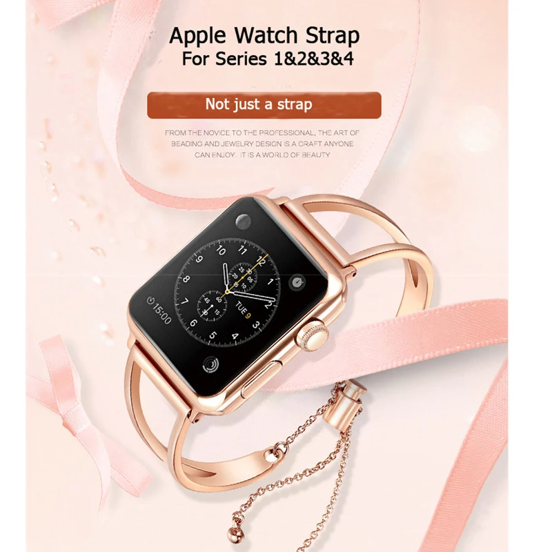 Женский ремешок для Apple Watch 38 мм 42 40 iWatch 4 band 44 металлический ювелирный ремень