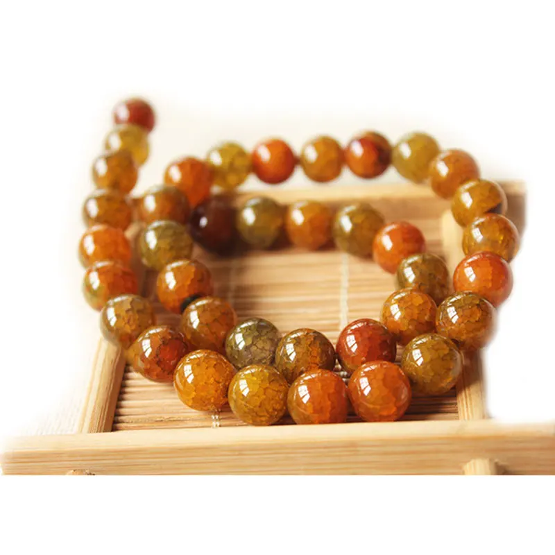 Круглые бусины Агаты белого оранжевого желтого цветов 6 16 мм вены дракона для