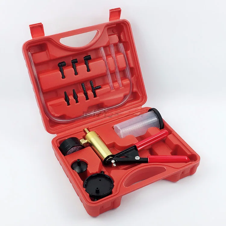 

Hand tools set 2 in 1 brake bleaker and vacuum pump tester tool kit brake fluid replacement hand-held vacuum pistol pump tester