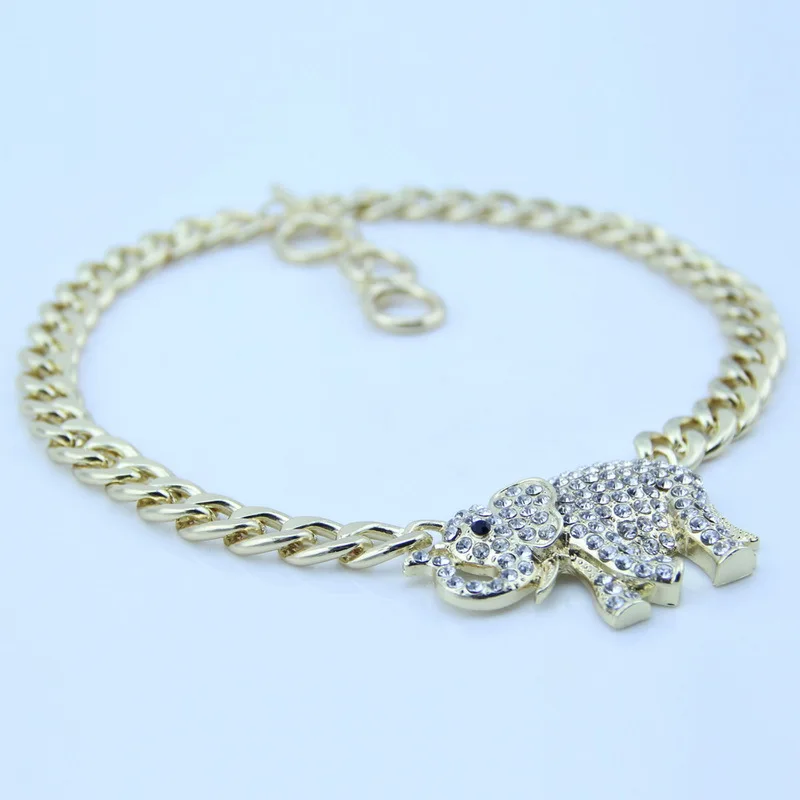 Знаменитостей стиль слон животных подвески с массивной звеньевой цепочкой