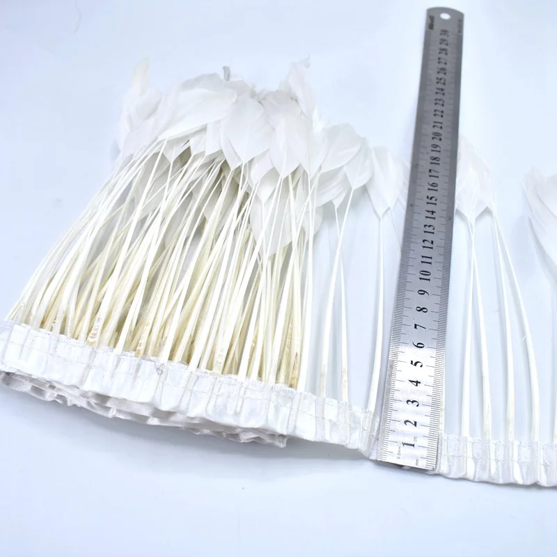 Кожаные розовые гусиные перья 2 метра лента для шитья одежды сделай сам