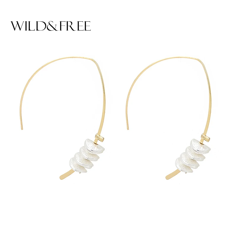 Wild & Free Новое поступление простые геометрические серьги с изгибом из сплава Brincos
