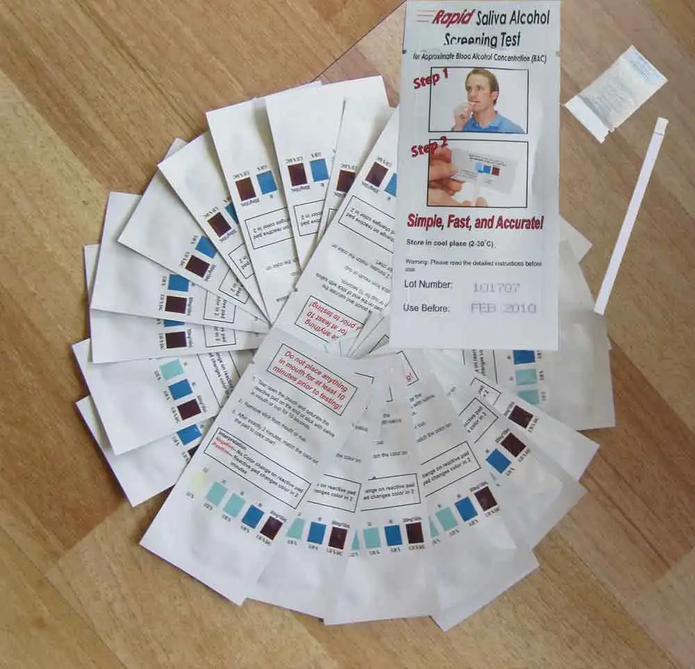 100 шт./лот одноразовый спиртовой тестер оптовая продажа слюна наборы для