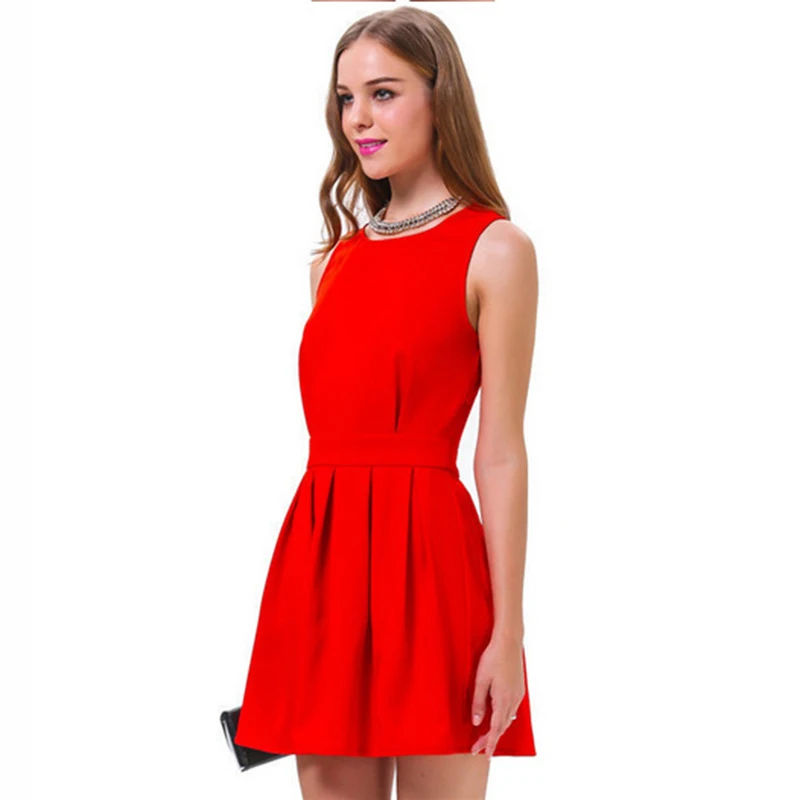 2018 летнее Новое повседневное женское платье трапециевидной формы с круглым