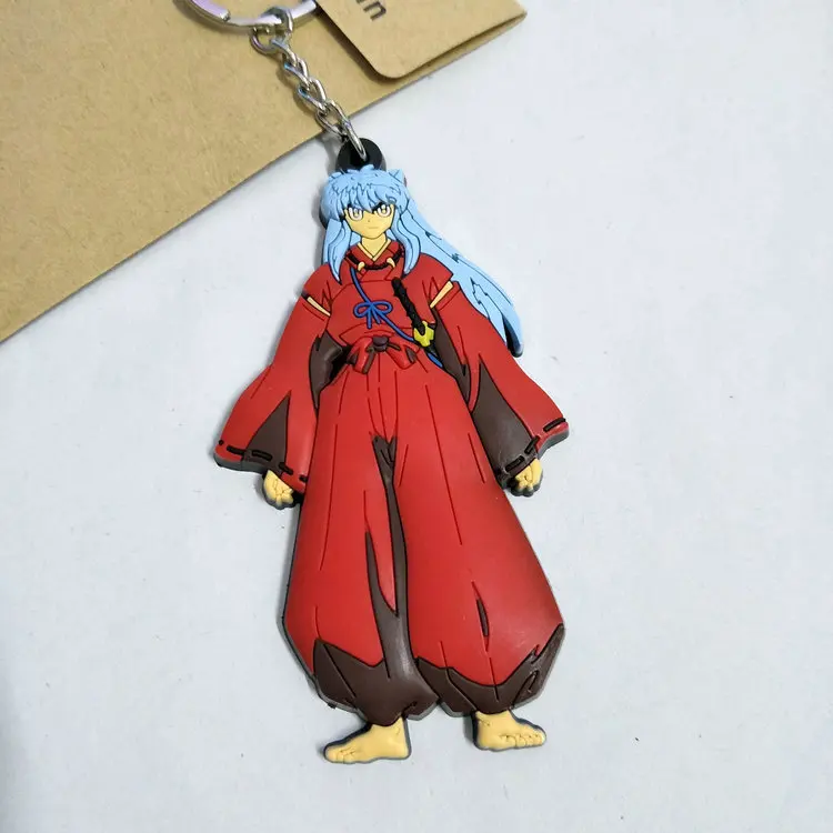 Аниме брелок для ключей Inuyasha 1 шт. 6 8 см с рисунком из ПВХ милые игрушки подарок на