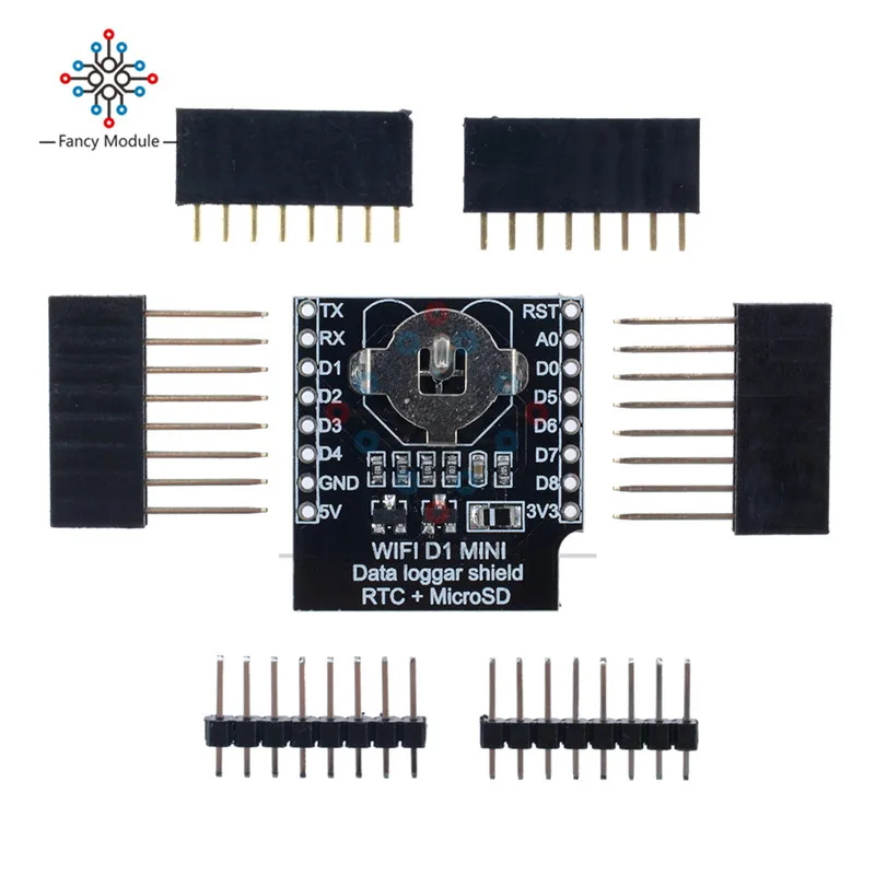 RTC DS1307 с Micro SD для WeMos D1 мини-регистратор данных DataLog щит набором штырьков Arduino Raspberry