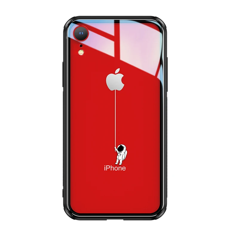 Чехол из закаленного стекла для iPhone X XR 7 8 plus 6d взрывозащищенный прозрачный