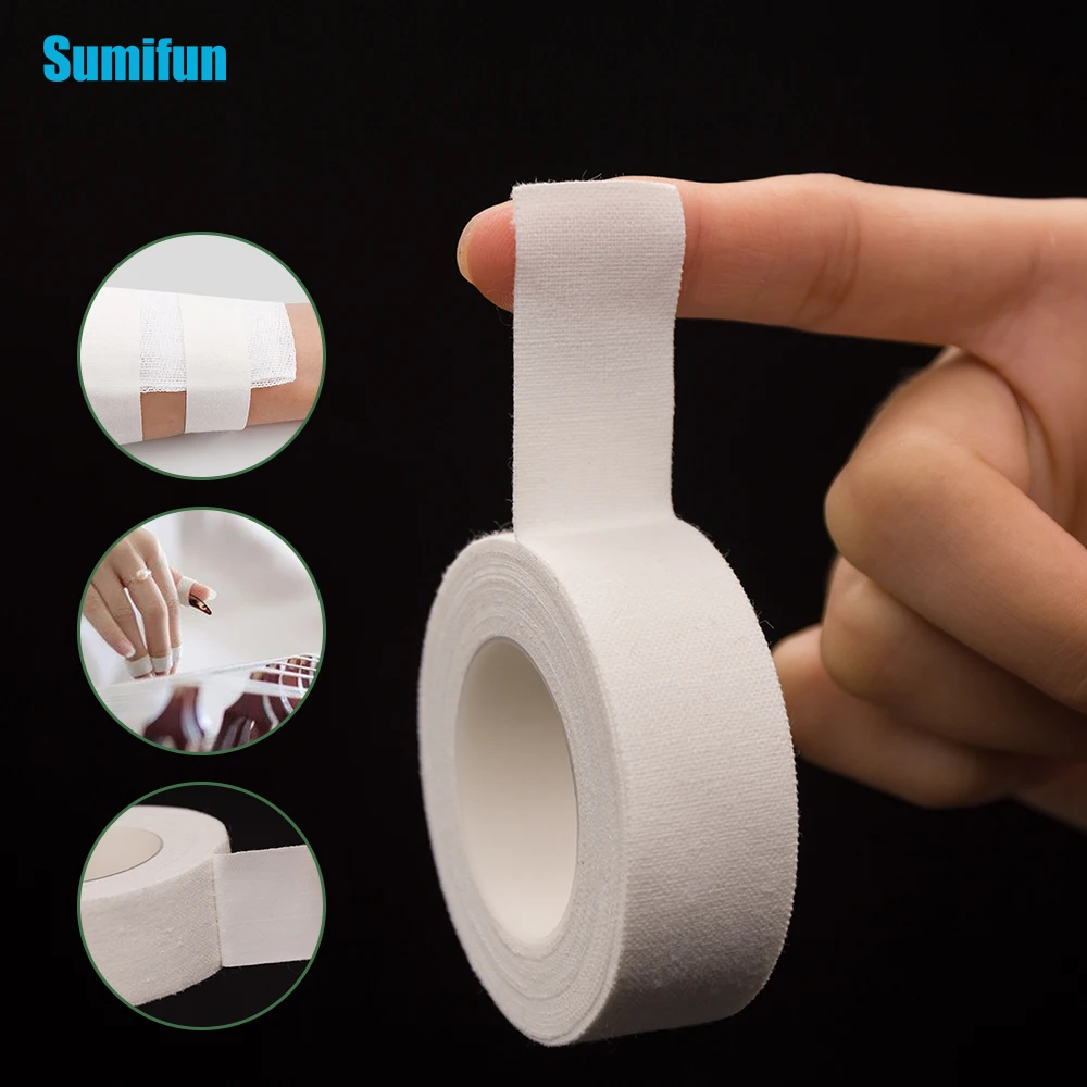 Sumifun 2 шт. пластырь для оказания первой помощи медицинская Резина Лейкопластырь из дышащего материала, не вызывает аллергии, анти-клейкая салфетка 2 см* 500 см D1755