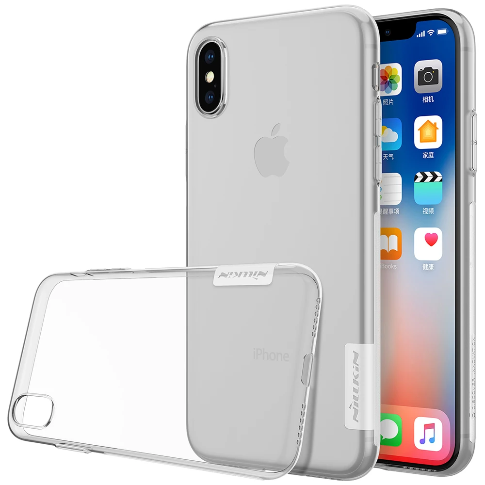 TPU Transparent soft case for Apple iphone X NILLKIN Nature Series Luxury brand back cover with retailed package |