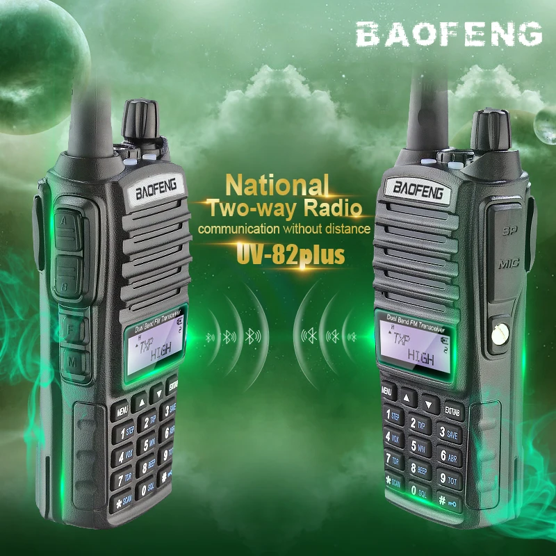 2 шт. абсолютно новая Baofeng 8 Вт UV 82plus рация портативное переговорное устройство Pofung