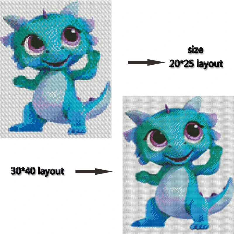 3D DIY Алмазная вышивка 5D алмазная живопись мозаика мультфильм милый дракон горный