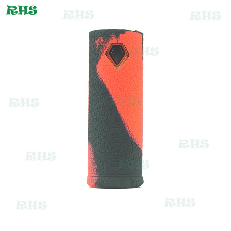 black red 2 шт. RHS новых продуктов силиконовые Защитный чехол Чехол для корпуса для палочка V9 Макс 13 видов цветов - Цвет: black red