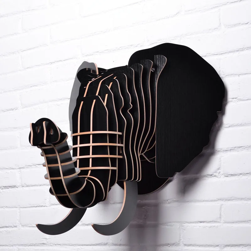 Высококачественная деревянная голова слона 5 мм настенная подвесная Животная