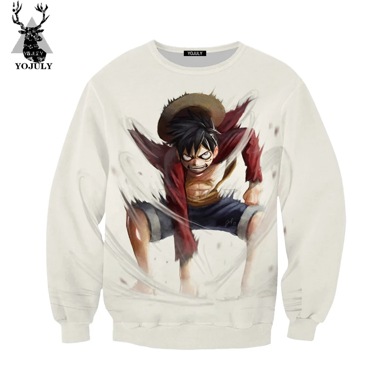 YOJULY 3D печатные мужские и женские Аниме One Piece Monkey D. Luffy Повседневная