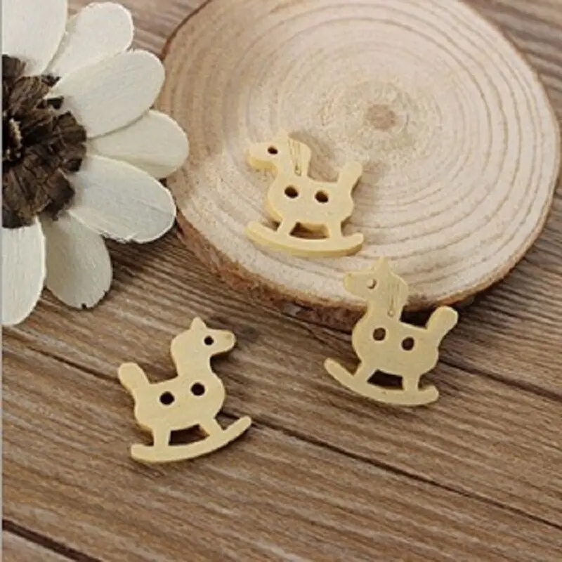 Meihua Дерево Кнопки DIY детские для малышей с героями мультфильмов симпатичные