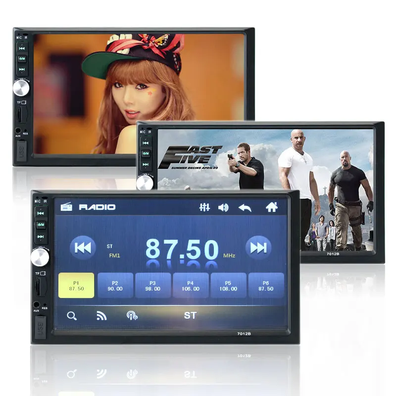 Автомобильный MP5 видеоплеер 2 din 7 дюймов TFT 1080P HD сенсорный экран Bluetooth 12 В