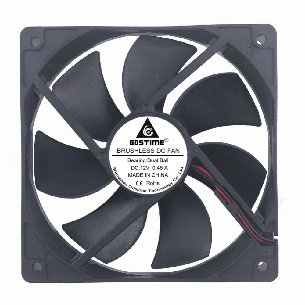 Gdstime 10 шт. 120 мм x 25 12 см шариковый подшипник DC В PC корпус охлаждающий вентилятор *