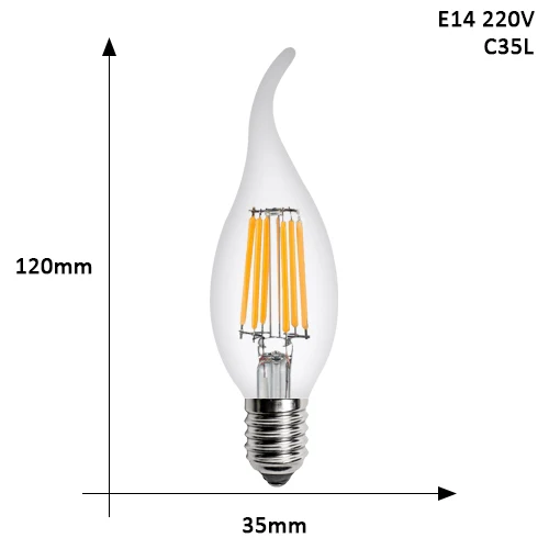 2700K LED Bulb C35L Светодиодный светильник лампы E27 E14 4W 6W 8W 220V подвесной светильник в стиле ретро Винтаж Свеча светильник шар светодиодный ламп накаливания Bombillas светодиодный лампа Эдисона - Испускаемый цвет: 2700K LED Bulb C35L