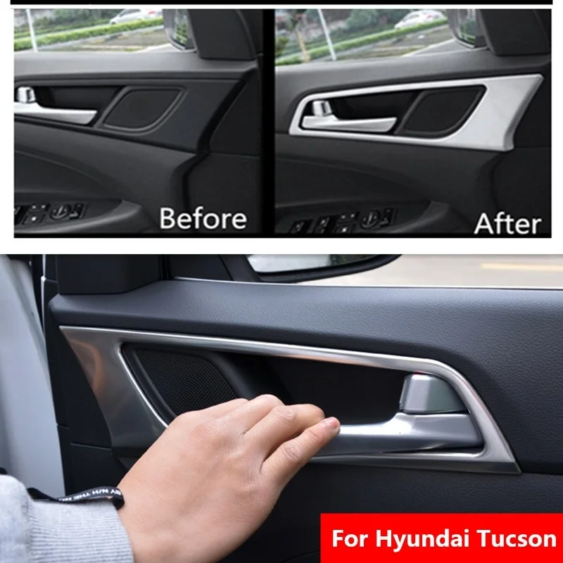 Крышки для автомобильных ручек двери Hyundai Tucson 2015 2016 2017 ABS автомобильное
