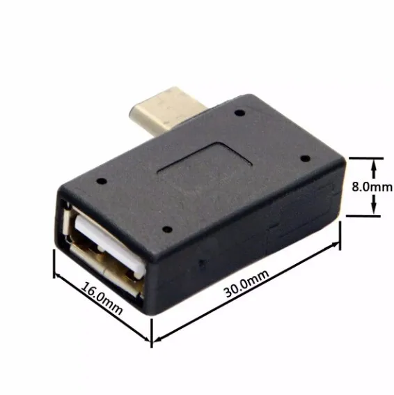 USB type c usb 3 1 к 2 0 Женский C Type OTG адаптер правый и левый Угловой 90 градусов для