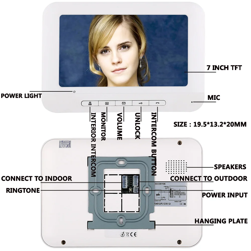 Yobang безопасность RFID Контроль доступа 7''Inch проводной видео домофон система