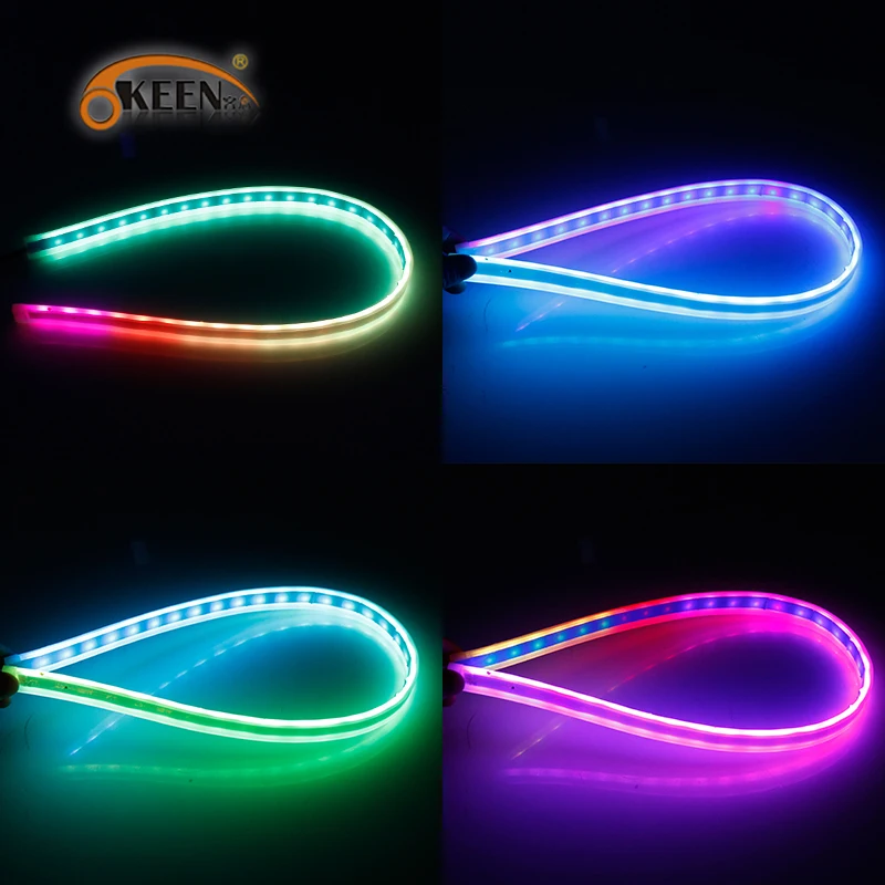 

OKEEN Car Styling RGB Sequential led strip drl Daytime Running Light with APP Bluetooth Remote Control for Headlight Assembly