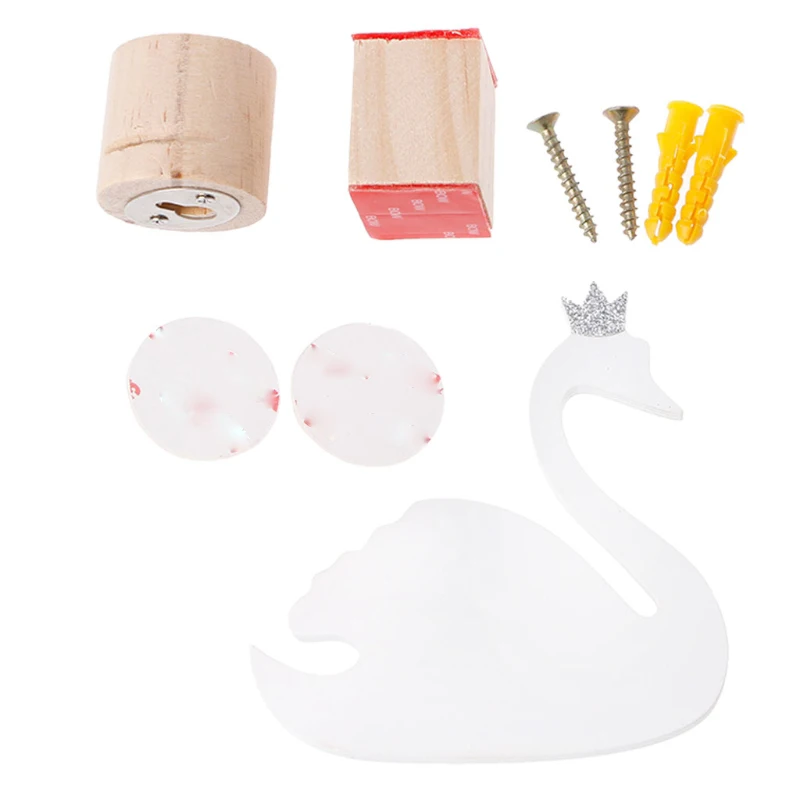 

1Set Cute Swan Wooden Clothes Hooks Hanger Wall Decor Children Bedroom Ornaments