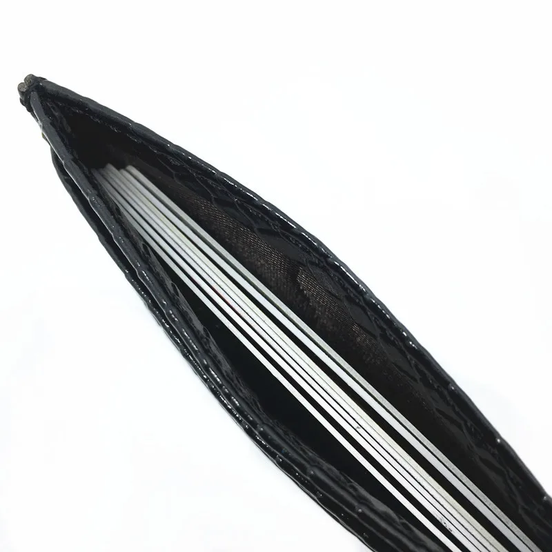 Тонкий кошелек для ID карт мужчин высокое качество черный под змеиную кожу