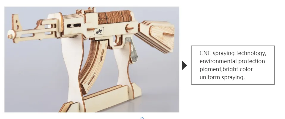 3D головоломка, деревянные игрушки, лазерный режущий пистолет AK47, набор для самостоятельной сборки, головоломка для детей, Обучающие деревянные игрушки для детей