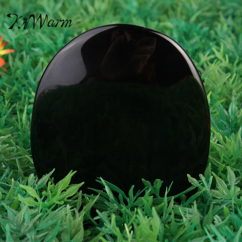 KiWarm 5 см * 7 3 большой черный обсидиан зеркальный кристалл драгоценный камень