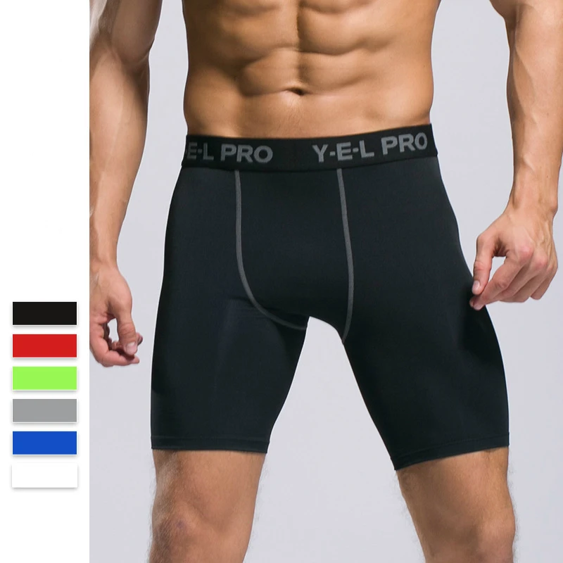 Новый спортивный быстросохнущие Шорты Для мужчин узкие тянущиеся для фитнеса