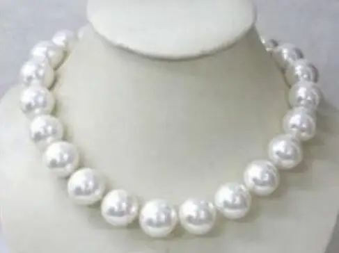 

Beautiful 18mm AAA white shell imitation pearl necklace>>> free shipping