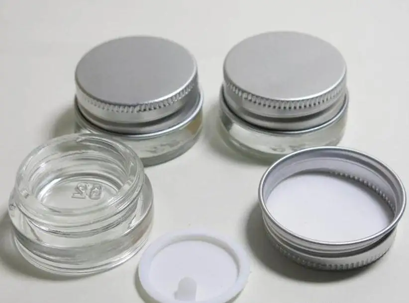 200x5 г Высокое качество стекло крем jar с алюминиевые крышки косметический контейнер 5cc Малый стеклянные емкости для косметических средств jar SN2416