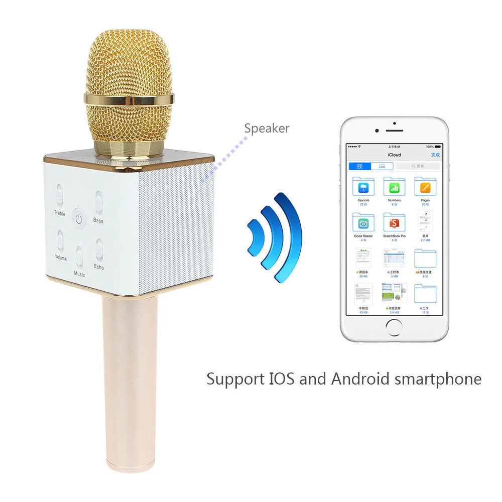 T Gtexnik беспроводной Bluetooth микрофон ручной одиночный караоке Mcrophone для Iphone ТВ