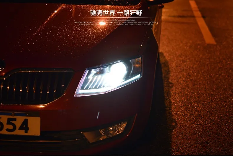 KOWELL автомобильный Стайлинг для Skoda Octavia фары- Octavia светодиодный фонарь светодиодный DRL Биксеноновые линзы Высокий Низкий луч парковка