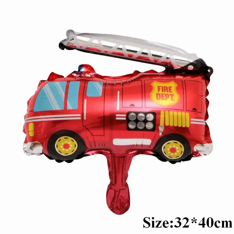 fire truck 5 шт. Мини DIY мультфильм автомобильные воздушные шары пожарная машина Автоцистерна фольги воздушный шар скорой помощи Globos подарки для детей день рождения украшения - Цвет: fire truck