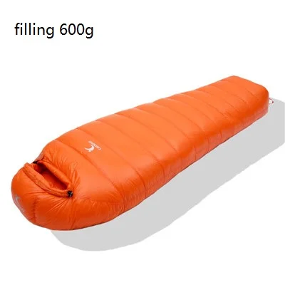 orange 600g Сверхлегкий спальный мешок, спальный мешок для кемпинга, зимний осенний спальный мешок для мумии, вакуумный спальный мешок для кемпинга, аксессуары для кемпинга - Цвет: orange 600g