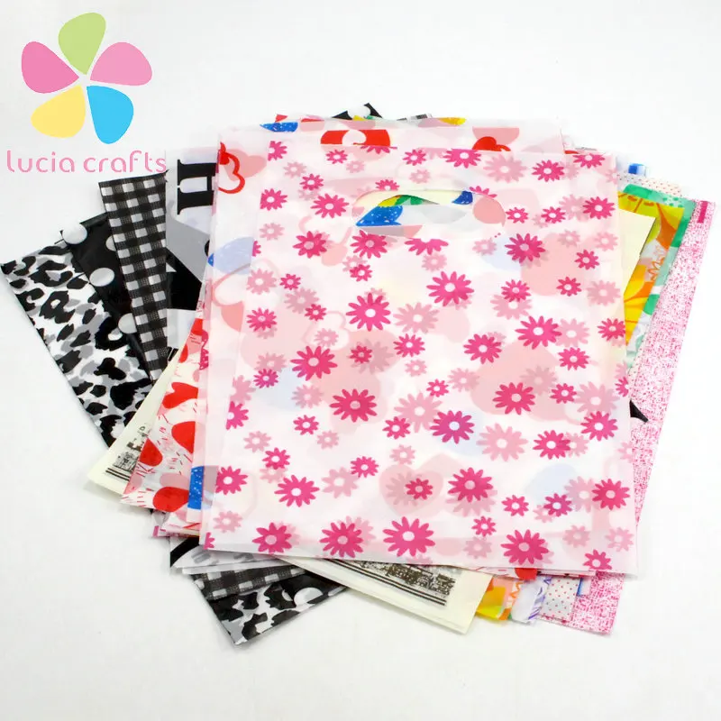 Распродажа! Lucia crafts 24 шт./лот 13*18 см случайный смешанный мешок для хранения подарочная упаковка пластиковые пакеты ПВХ пакет для продуктов H1005
