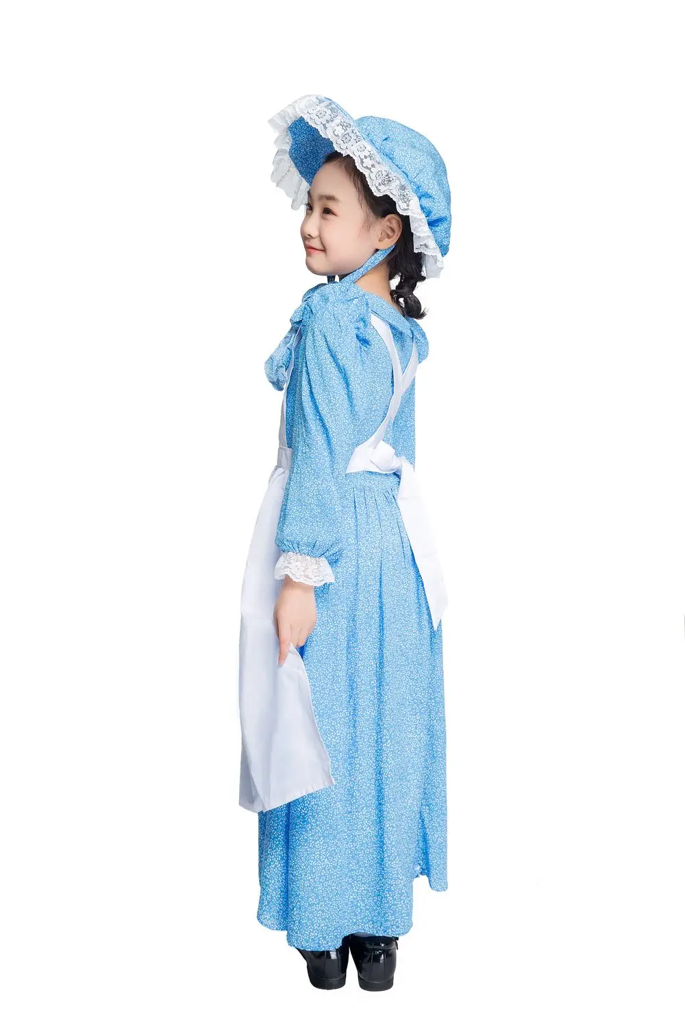 Новый детский костюм для девочек на Хэллоуин с синим рисунком Alice in Wonderland детей