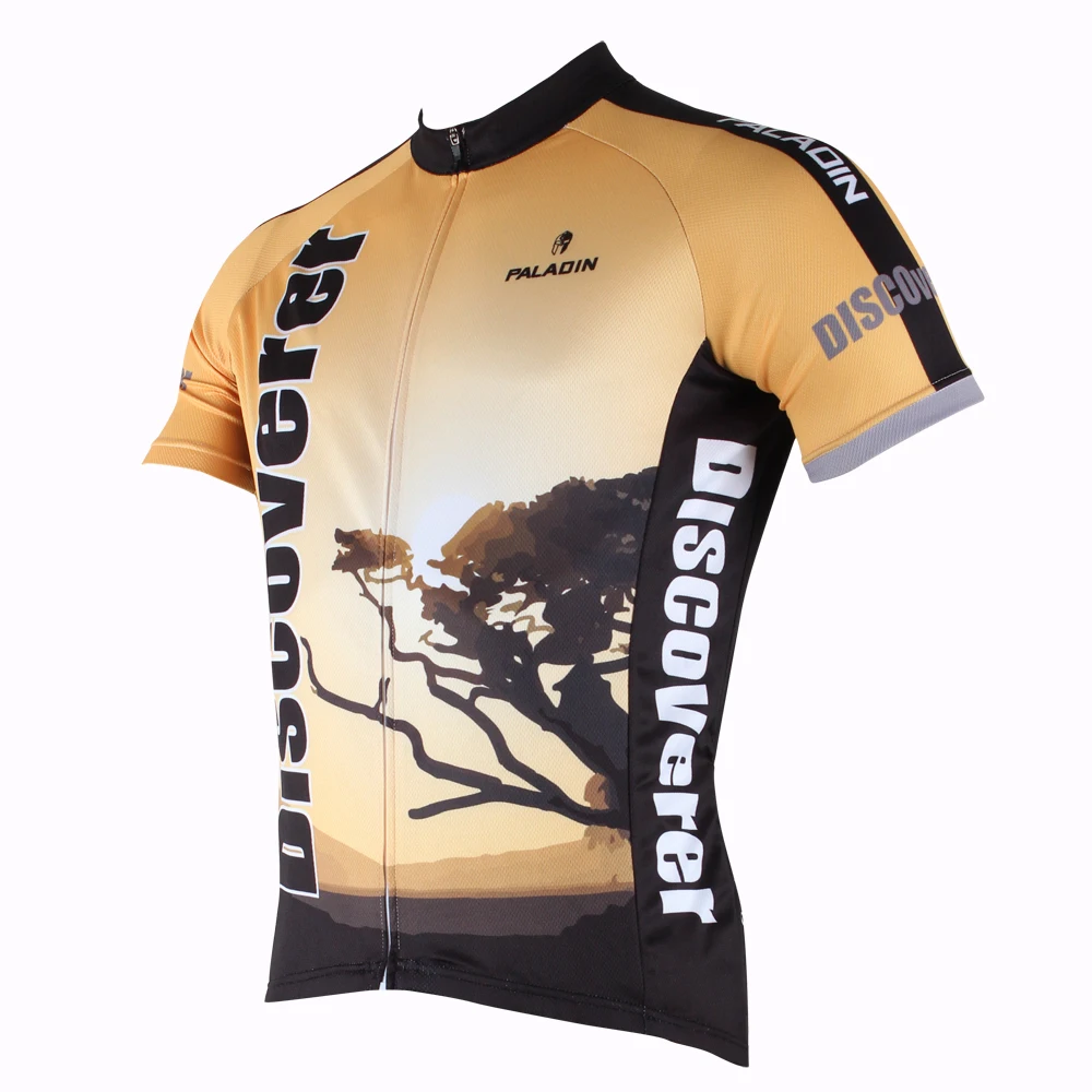 Мужская дышащая веломайка с коротким рукавом и принтом закат|bicycle shirt|cycling