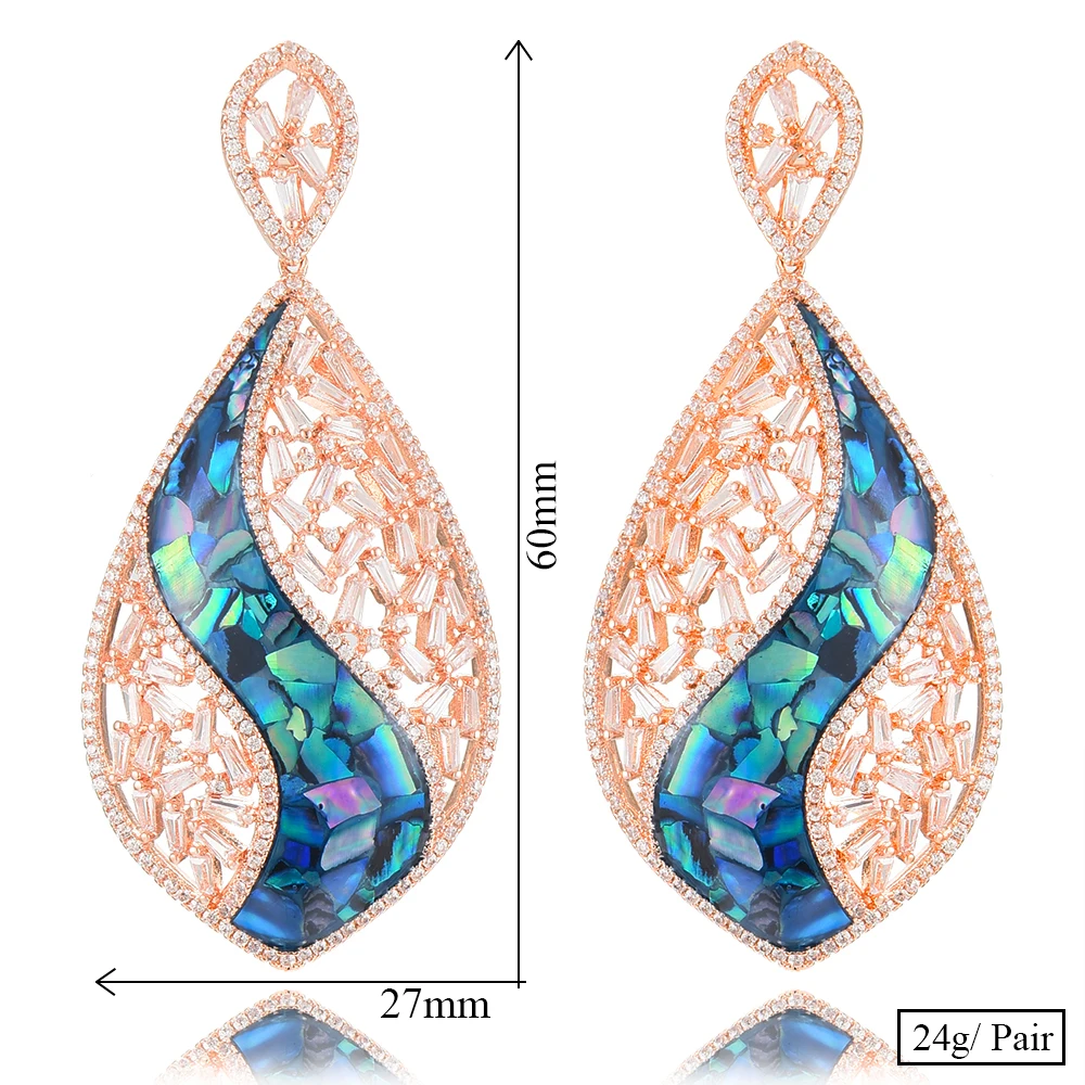 

missvikki Hot Shiny Hollow Opal Unique Luxury Design Drop Earrings for Women Famous Party Show Earring Jewelry Best Noble Gift