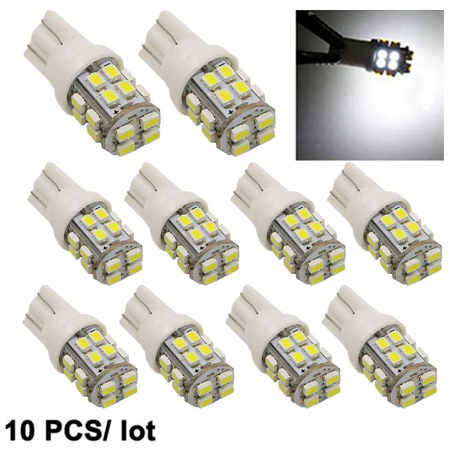 10 шт. автомобисветильник светодиодные лампы T10 1210 20SMD с клиновидным цоколем 20 Smd 3528