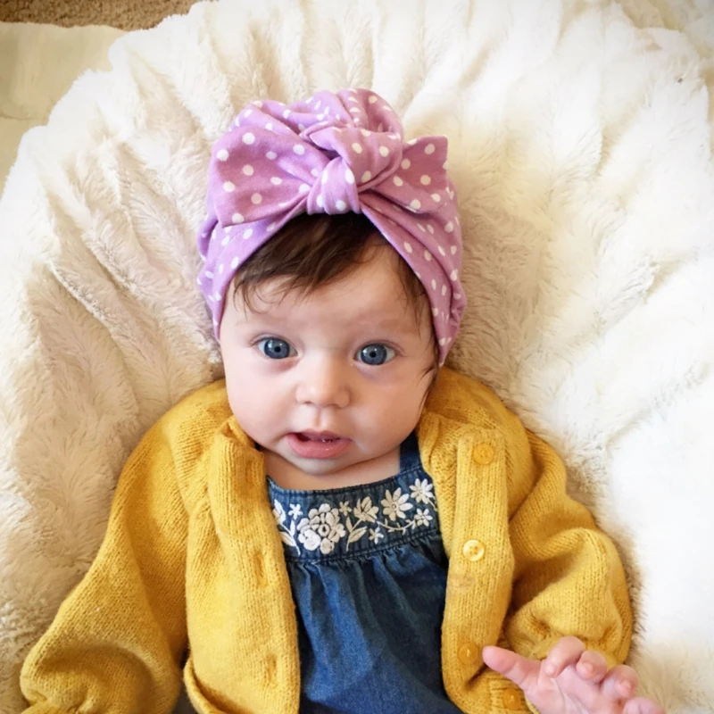 

Candy Color Baby Turban Cap Infant Accessories Sweet Dot Baby Girls Hat with Bow