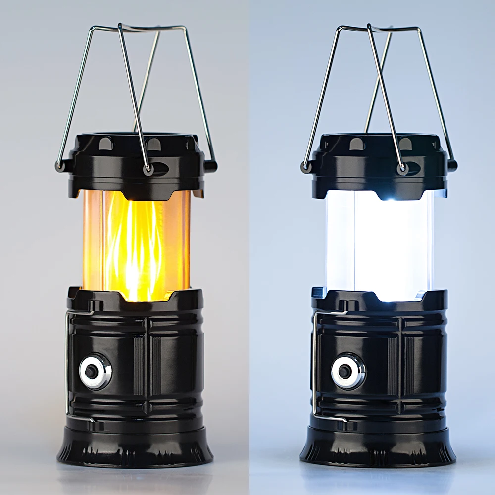 JONCSON Portable White and Beating Flame LED Light Camping Lantern Handheld Flashlight with S&quot 3 AA Batteries for Emergency | Лампы и