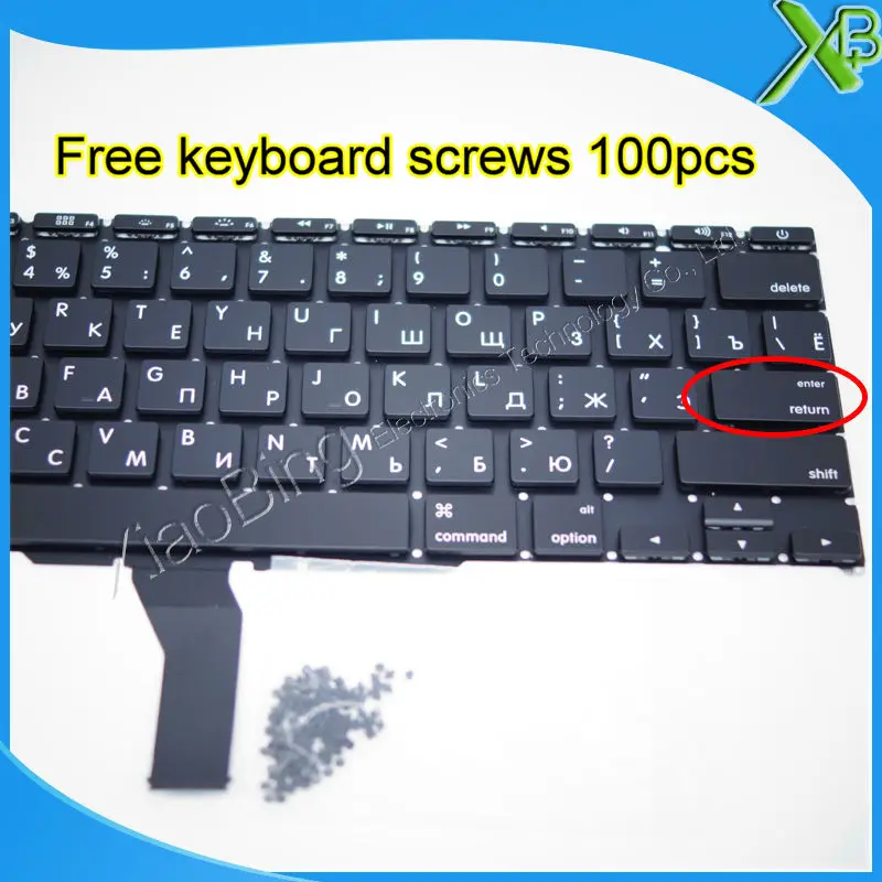 Совершенно новый для MacBook Air 11 6 &quotA1370 A1465 маленький ввод RS Русская клавиатура + 100